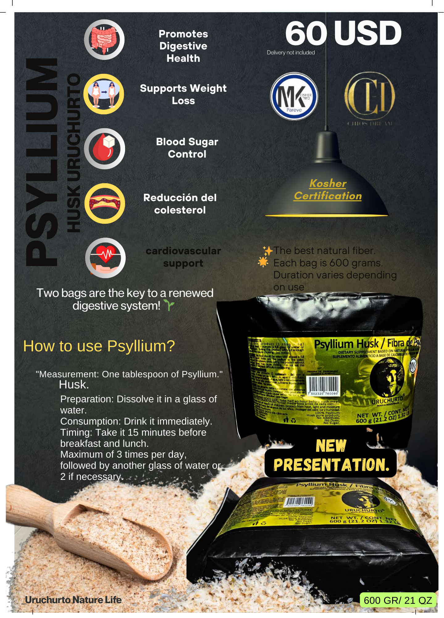 PSYLLIUM HUSK URUCHURTO